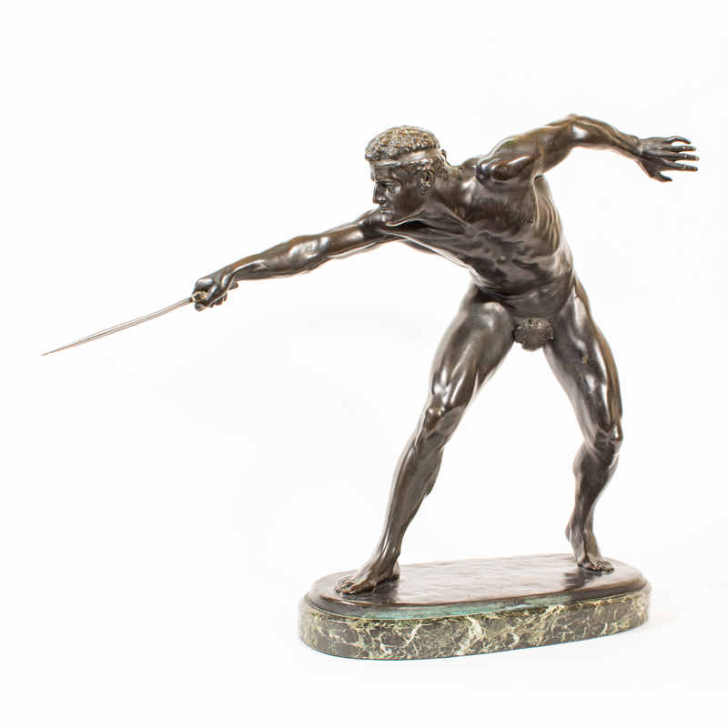 Rudolf Marcuse Bronze Art Sculpture German Nude With Sword Sculpture